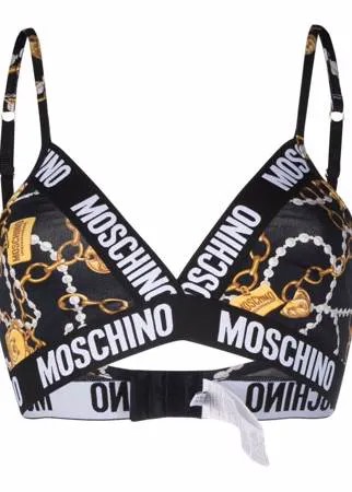 Moschino бюстгальтер с треугольными чашками и логотипом