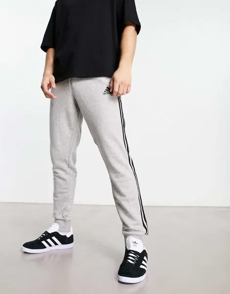 Серые джоггеры с 3 полосками adidas Sportswear Essential