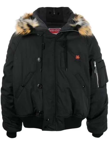 Kenzo бомбер с тигровым воротником, черный