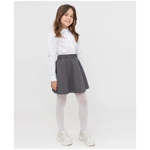 Школьная юбка Button Blue, размер 128, серый