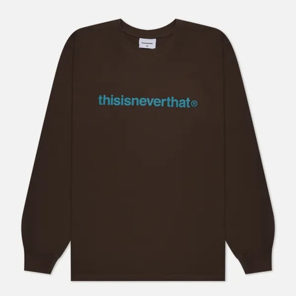 Мужской лонгслив thisisneverthat Print T-Logo коричневый, Размер XL