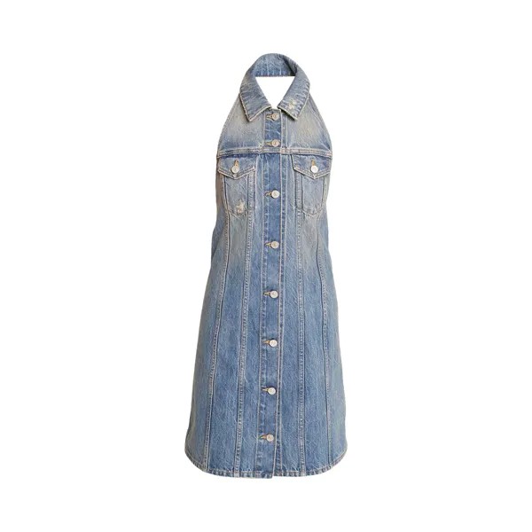 Джинсовое платье с лямкой на шее от Givenchy, цвет Средний синий