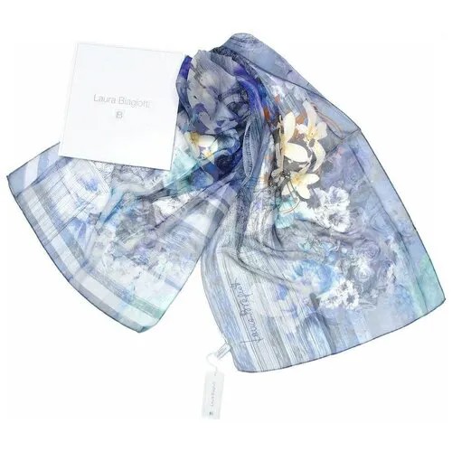 Красивый шарф в синих тонах с абстракцией Laura Biagiotti 829018