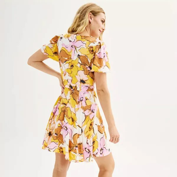Женское платье с поясом и искусственным запахом Nine West Nine West
