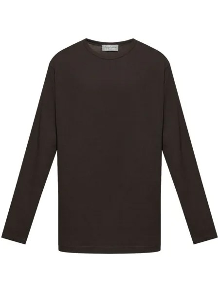 Yohji Yamamoto хлопковая футболка, коричневый