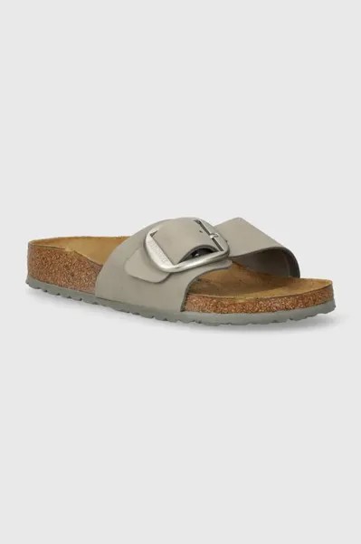 Туфли Madrid из нубука с большой пряжкой Birkenstock, серый