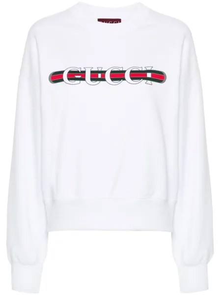 Gucci толстовка с принтом Gucci Web, белый