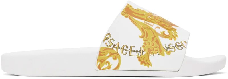 Versace Jeans Couture Белые шлепанцы Shelly с цепочкой Couture