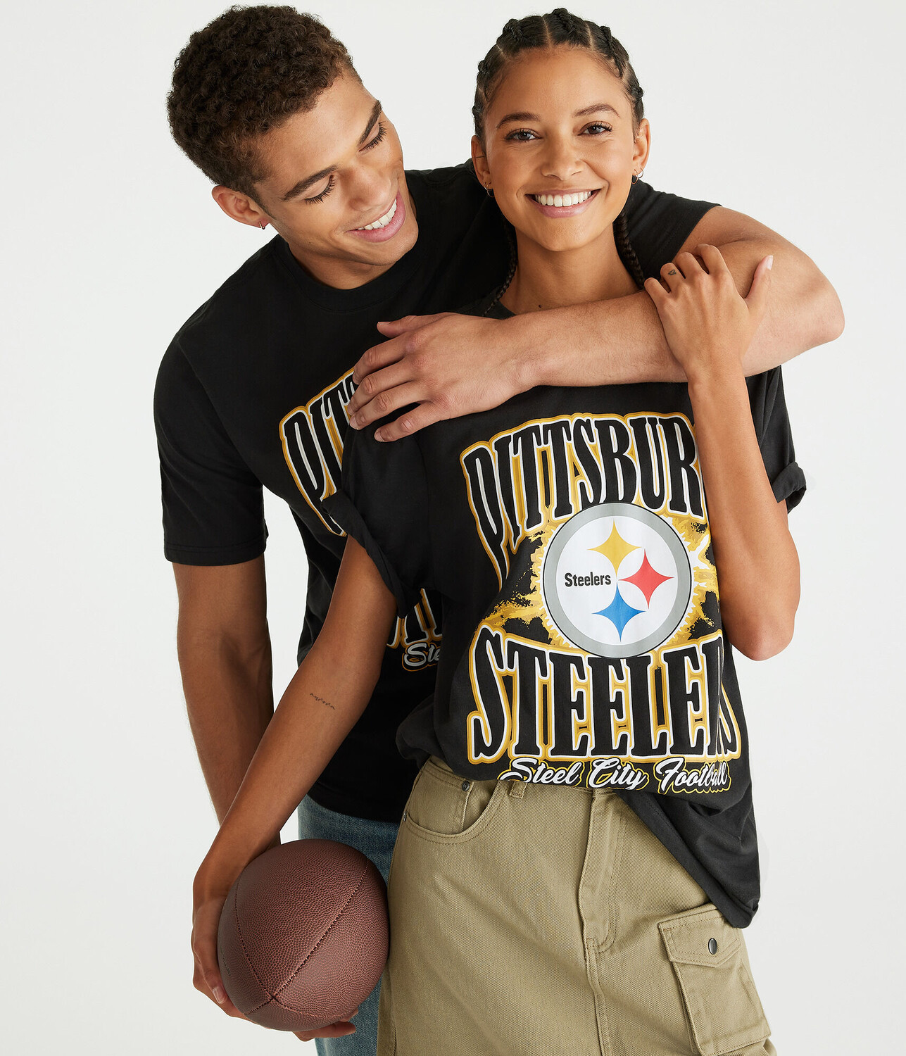 Футболка с рисунком Pittsburgh Steelers Aeropostale, черный