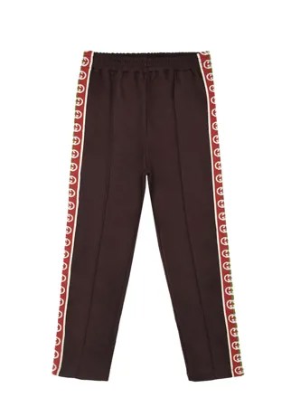 Коричневые спортивные брюки с лампасами GUCCI детские