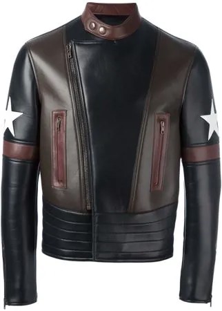 Givenchy байкерская куртка с заплатками в виде звезд