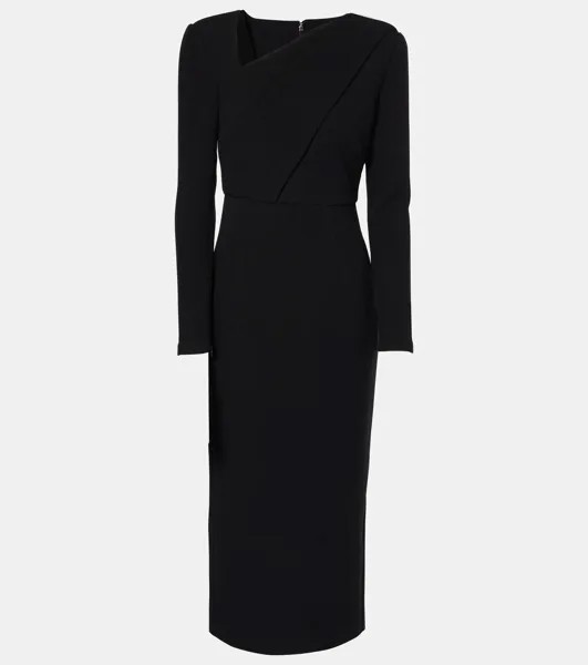 Платье миди из шерстяного крепа Roland Mouret, черный
