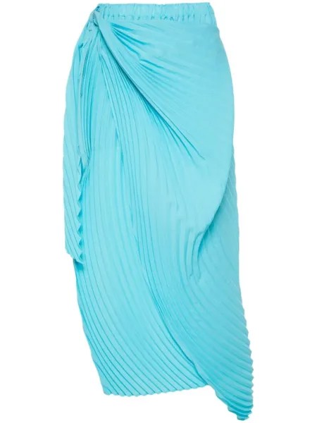 Issey Miyake юбка макси Wrapped Pleats, синий