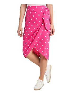 RILEY-RAE Женская розовая юбка миди с завязками на молнии и искусственным запахом в горошек 10