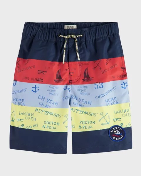 Шорты-борд для мальчиков с цветными блоками, размер 4–12 Scotch & Soda, цвет Multi