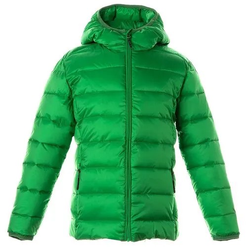 Пуховик Huppa, демисезон/зима, карманы, капюшон, размер 128, зеленый