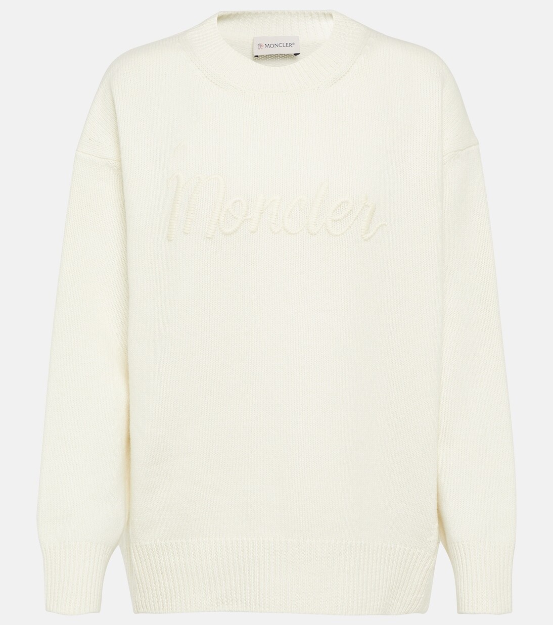 Свитер из шерсти и кашемира Moncler, белый