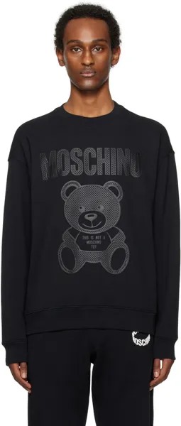 Черный свитшот в сетку Тедди Moschino