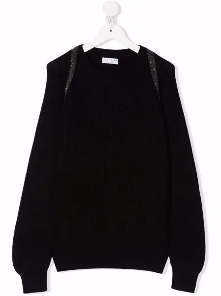 Brunello Cucinelli Kids джемпер в рубчик