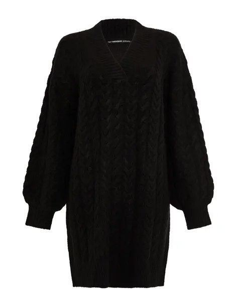 Платье Threadbare Strick THB Chalk Mid Length Knitted Jumper, черный