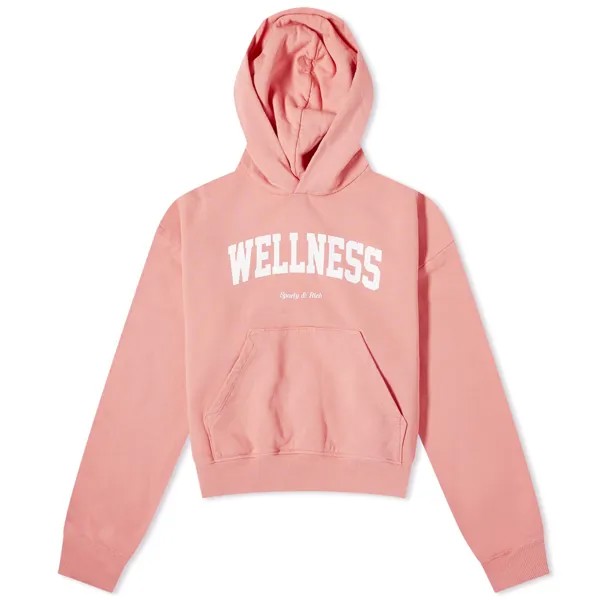 Худи Sporty & Rich Wellness Cropped, цвет Salmon & White