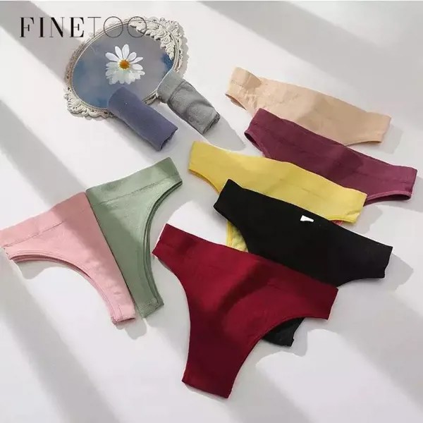 FINETOO Женщины Бесшовные трусики Бикини Стринги Ночная одежда G-string Сексуальное белье Сексуальные костюмеры Кружева бесшовное белье
