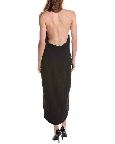 Платье миди-смокинг с бретелькой Michael Kors Collection Sable, черный