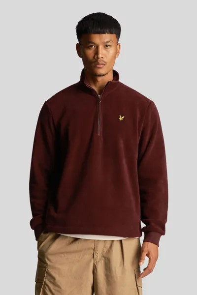 Красная флисовая толстовка на короткой молнии Lyle & Scott, красный