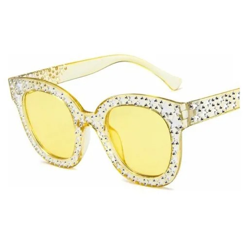 Солнцезащитные очки , серебряный, желтый