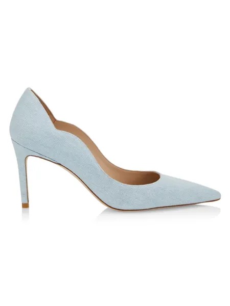 Джинсовые туфли с фестонами Stuart Weitzman, цвет Light Blue