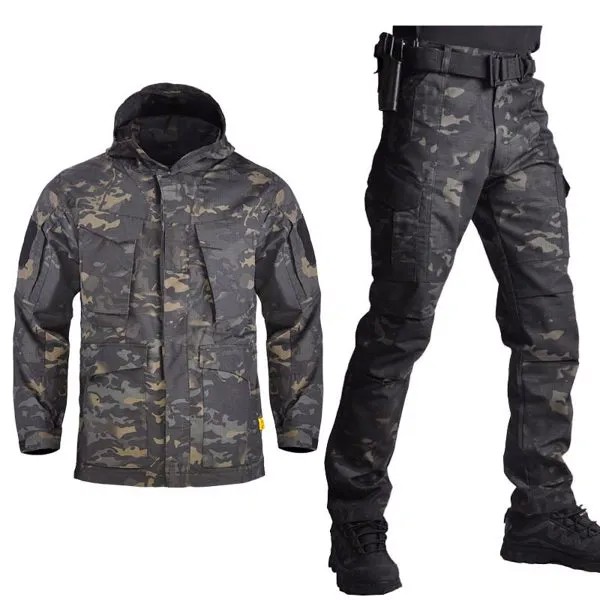 M65 армейский пиджак с брюками, тактический мужской костюм, военная камуфляжная куртка для кемпинга, костюмы, ветрозащитная охотничья одежда