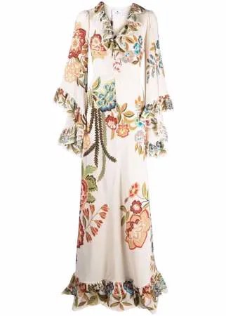 Etro платье макси с цветочным принтом