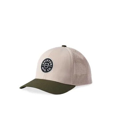 Кепка Brixton Crest Netplus MP Snapback Mesh Hat (Whitecap/Olive Surplus)