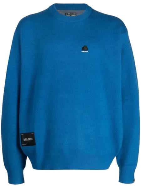 Izzue intarsia-knit logo jumper, синий