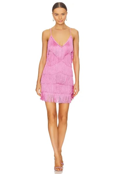 Платье мини Norma Kamali Fringe Slip, цвет Candy Pink