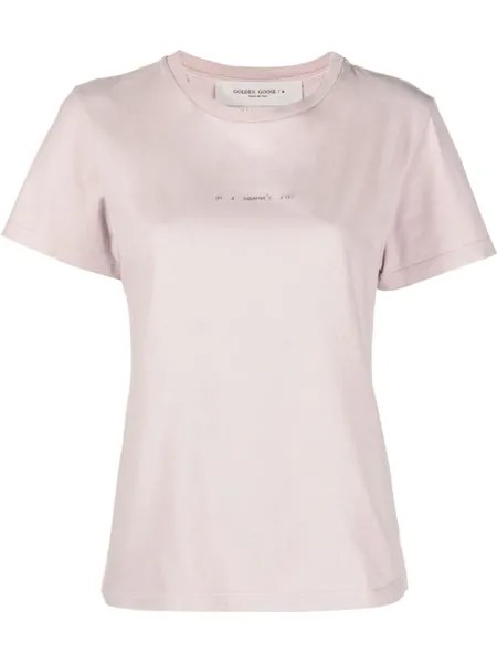 Golden Goose футболка с логотипом, розовый