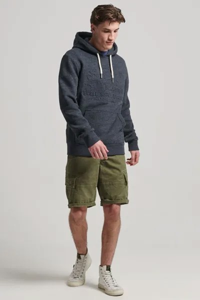 Худи с тисненым логотипом Vintage Superdry, синий