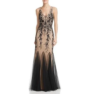 Женское черное вечернее платье макси цвета Aqua с украшением 6 BHFO 4022