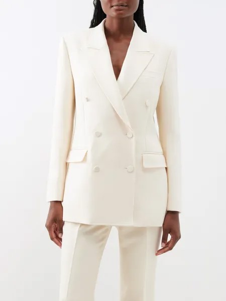 Двубортный пиджак kees из кади из смесовой шерсти Gabriela Hearst, белый