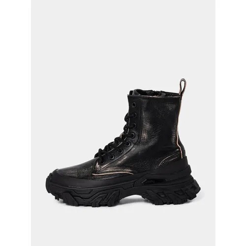 Ботинки  JUUN.J Grunge Leather High Top Sneakers, размер 37 EU, черный