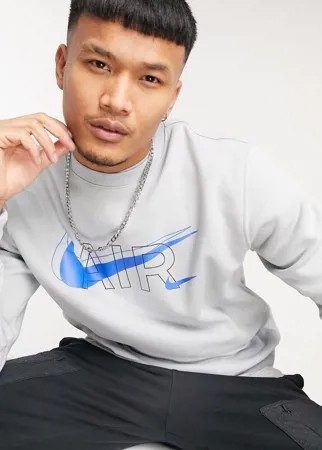 Серый свитшот с круглым вырезом Nike Air Print Pack
