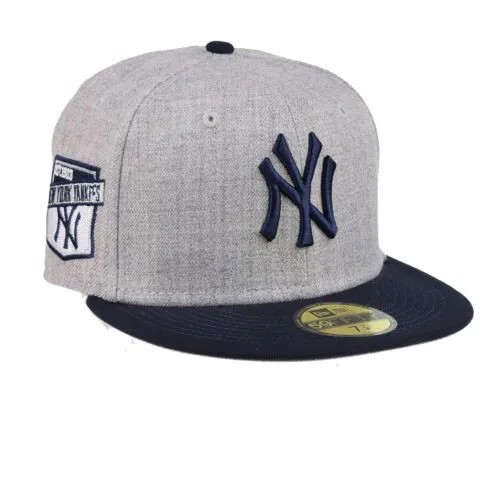 Мужская приталенная кепка New Era New York Yankees 59Fifty серо-черная 60272428