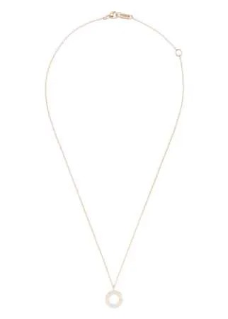 IPPOLITA колье Stardust Open Wavy Disc Pendant из желтого золота с бриллиантами