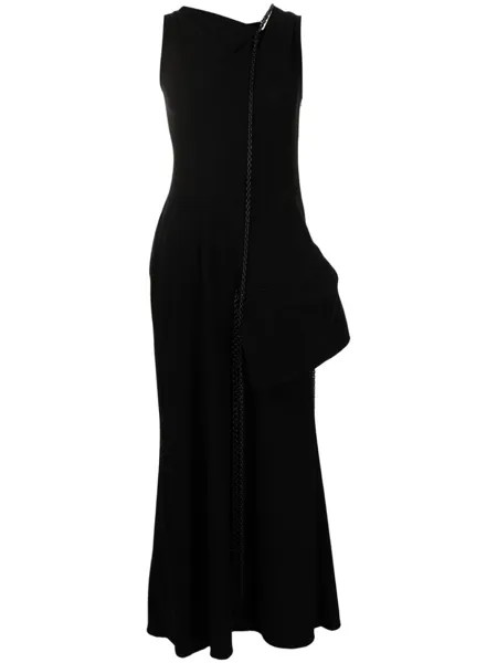 Платье с цепочной шнуровкой Yohji Yamamoto, черный