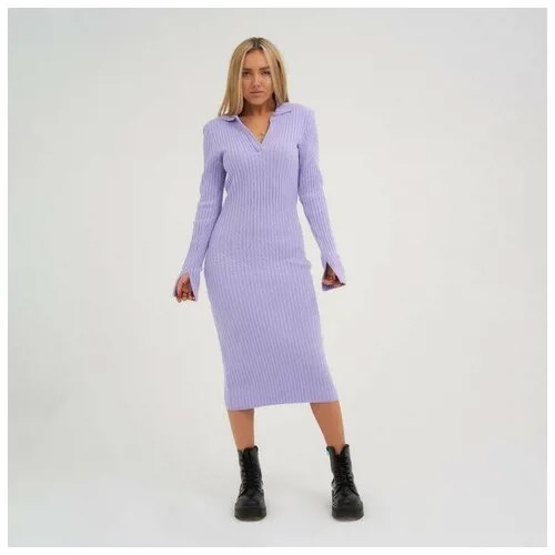 Платье в классическом стиле, миди, размер 44, фиолетовый