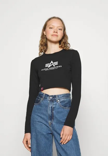 Топ с длинными рукавами Alpha Industries, черный