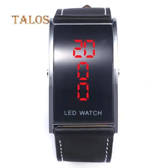 Мужские женские часы LED Цифровая дата Прямоугольник Циферблат Искусственная кожа Ремешок Наручные часы