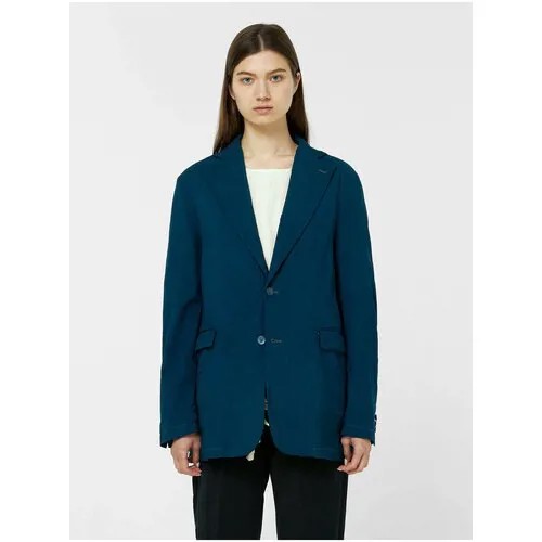 Пиджак Barena, средней длины, силуэт прямой, размер 42, синий
