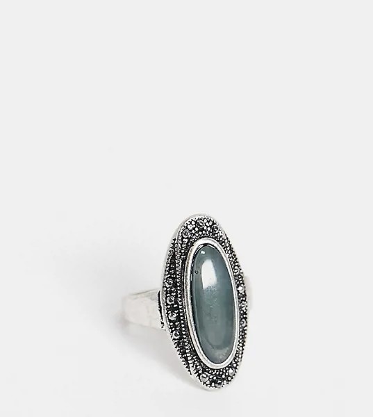 Серебристое кольцо с камнем Reclaimed Vintage Inspired-Серебристый