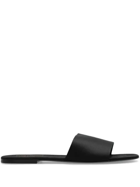 Шелковые шлепанцы Saint Laurent, черный
